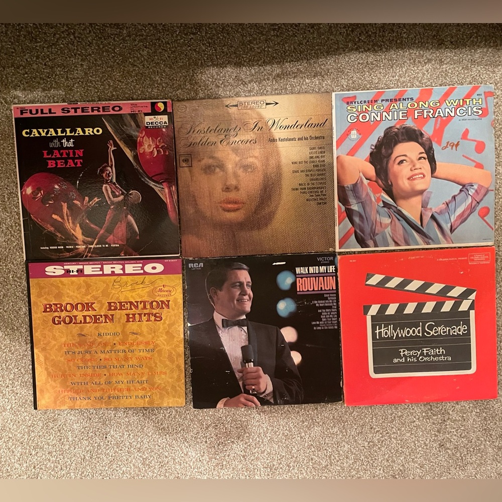 6 vintage records (bundle deal), all from 1950’s-60’s, good condition